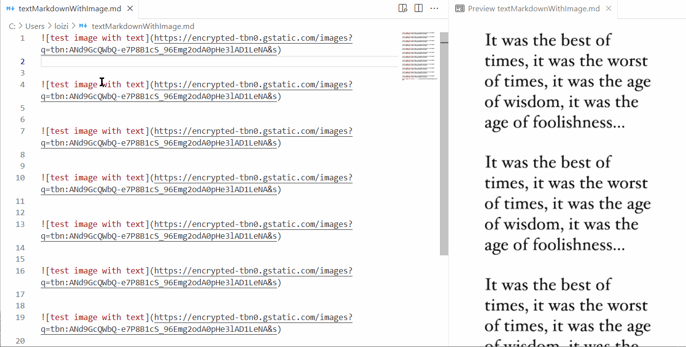 Extract text from image in markdown vscode extension